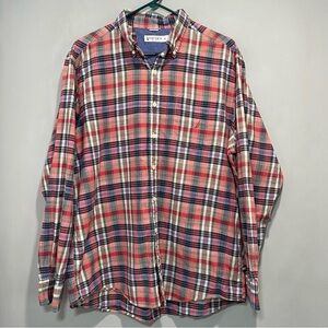 Náutica Long-sleeve Burton Down Plaid Shirt Men Size XL